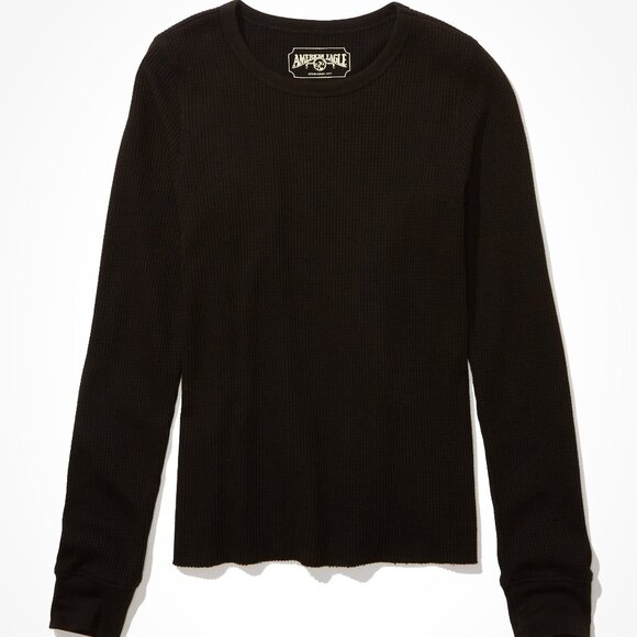 American Eagle Waffle Layering Tee - Picture 1 of 7